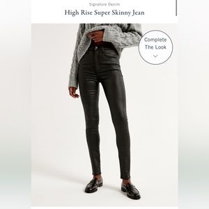 Metallicy black Abercrombie jeans